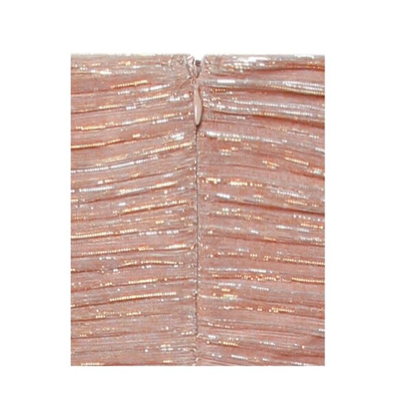 The Glint Rose Gold Ruched Chiffon Long Maxi Dress - Picture 9 of 9